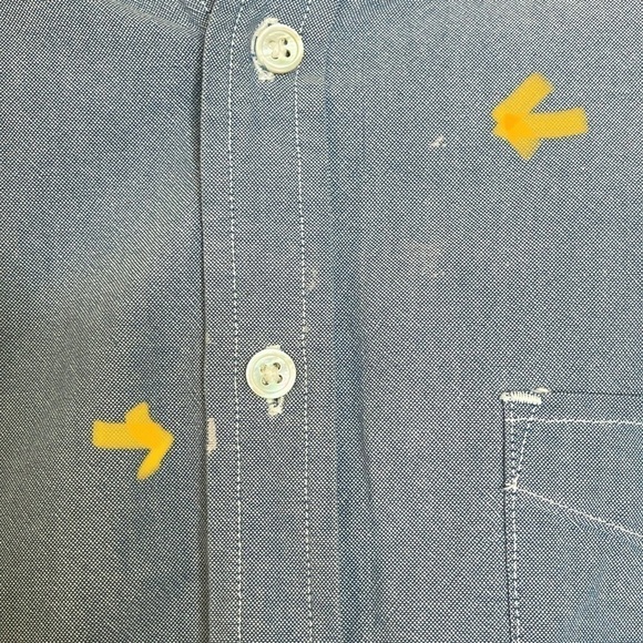 3/$20 ❤️ Wings+horns Blue Button Up Shirt US L - Picture 8 of 8